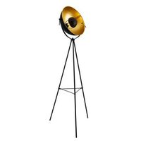 lampara de pie angers - tripode - moderna - diseno - altura 158 cm - iluminacion interior - luz efectiva - negro y laton - 1 x e27 - 60w luxpro