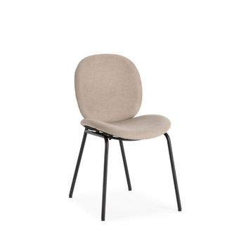 Lote de 2 sillas de tela y metal - beige