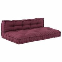 cojin para sofa pallet 2 uds tela castano 120 x 80 x 38 cm vidaxl
