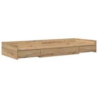 cama con almacenamiento con cabecera roble artesanal 75 x 190 cm