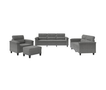 Vidaxl juego de sofás con cojines 4 piezas tela microfibra gris oscuro