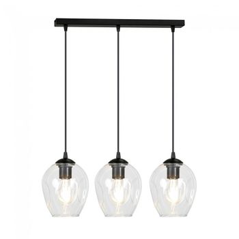 Regleta de techo domos transparente (3 luces)