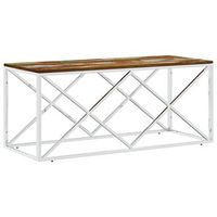 mesa de centro 45x110x45 cm madera maciza reutilizada - multicolor
