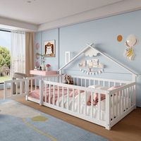 cama plana 90x190 cm cama infantil con plinto barrera con cerradura madera de pino color blanco