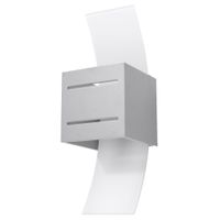 lampara de pared gris aluminiovidrio alt 30 cm