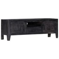 mueble para tv de madera maciza de mango negro 118x30x40 cm vidaxl