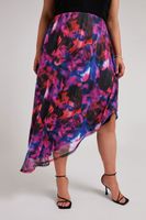 yours london falda larga morada asimetrica estampado asimetrico mujer curvy y tallas grandes yours london