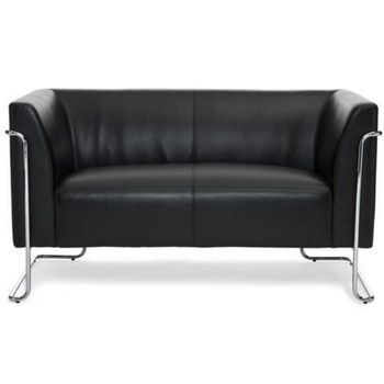 Sofá De Diseño Curacao Piel Sintética 2 Asientos Negro Hjh Office