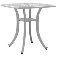mesa de jardin  mesa de exterior aluminio fundido blanco 53x53x53 cm