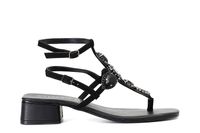 sandalias chanclas de ante con accesorio joya black