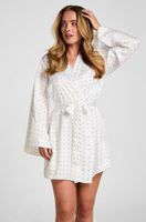 hunkemoller kimono de saten dolly con lunares blanco