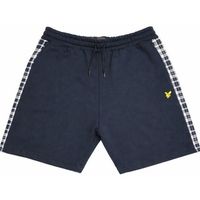lyle  scott short check panelled sweat shorts dark navy para hombre