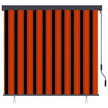 Estor Enrollable Naranja Y Marrón 180 X 250 Cm Tela Y Aluminio