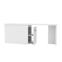 escritorio con zapatero 90 blanco cuero 765x202x45