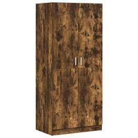 armario madera contrachapada color roble ahumado 80x52x180 cm vidaxl