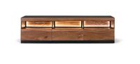 mueble tv de madera de acacia natural y negra