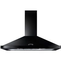 rangemaster leihdc110bc chimney cooker hood - black  chrome black