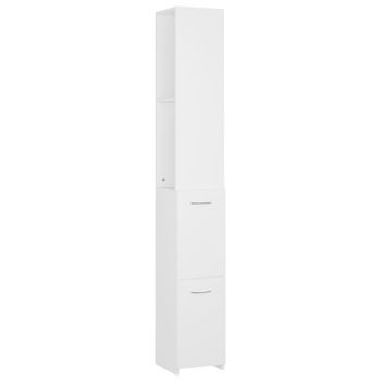 Armario De Baño | Mueble Baño Madera Contrachapada Blanco 25x26,5x170 Cm