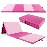 alfombra suave de 300 x 117 x 5 cm de piel sintetica con cierre de escalada y asas de transporte rosa