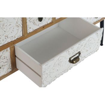 Mueble Tv Abeto Metal 120x40x61 Tallado Natural