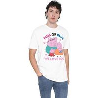 dessins animes camiseta pink or blue we love you para mujer