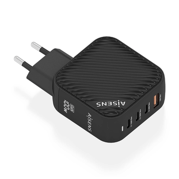 AISENS Cargador GaN 100W 3xUSB C PD3 0 QC4 0 1xUSB A QC3 0 Negro