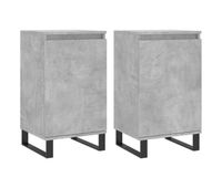vidaxl aparadores 2 uds madera de ingenieria gris hormigon 40x35x70 cm