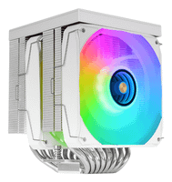 ventilador con disipador de cpu mars gaming mcpulcdprow tdp 380w doble torre lcd argb blanco