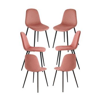 Pack 6 Sillas Boide De Terciopelo 85*43.50*38.50 Cm - Rosa