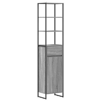 Gabinete De Baño Gris Sonoma 40 X 30 X 180 Cm Vidaxl