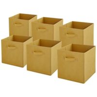 juego de 6 cestas plegables de tela amarilla 31 x 31 x 31 cm