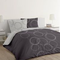 vision funda nordica lenny - 100 algodon - 1 funda nordica 140 x 200 cm  1 funda de almohada 65 x 65 cm - gris antracita