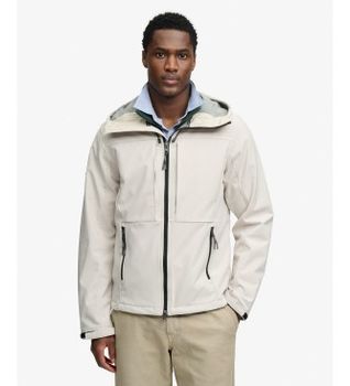 Superdry para hombre. M5012327A Chaqueta softshell con capucha Trekker beige (XXL), Casual, Outdoor, Poliéster Reciclado