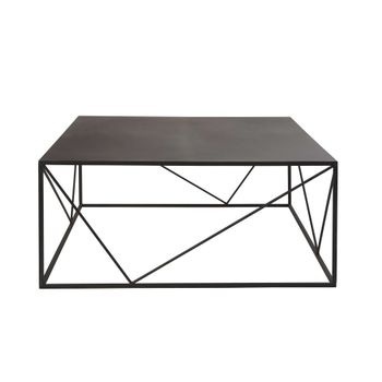 Mesa de centro cuadrada de metal negro L.90