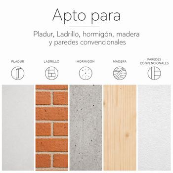 Eurohang Pack Colgar Cuadros Sin Agujeros 6m, Guías Aluminio Blanco O Plata, 6 Colgadores Rm Nylon Para Hogar Oficina