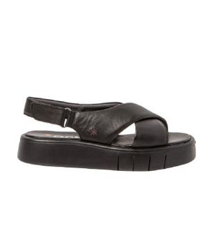 Art para mujer. 118551101003_001 Sandalias de Piel 1855 Malaga negro (42), 3 a 5cm, Velcro, Casual