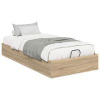 cama individual  cama para adulto  estructura de cama ottoman roble sonoma 203 x 90 x 25 cm