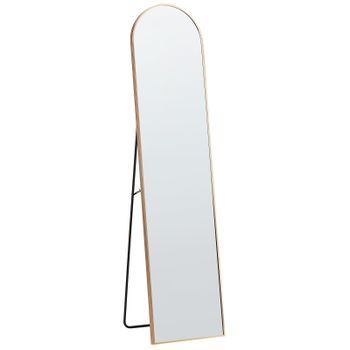 Espejo De Pie 36x150 Cm Marco Ovalado Cuerpo Entero Dorado Bagnolet
