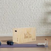 caja pliometrica homcom madera de haya 45x40x60 cm madera natural