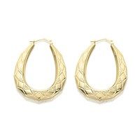 9ct Gold Large Creole Hoop Earrings - 40mm - G2451