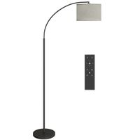 homcom lampara de pie led regulable con 11 temperaturas de color y niveles de brillo pantalla ajustable control remoto negro