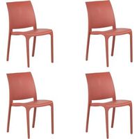 silla apilable de resina fabricada en italia diseno para interior y exterior sofia rojo 4 uds