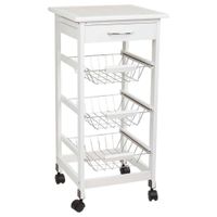 carro de madera 37x37x76 cm blanco
