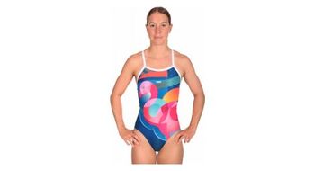 Banador para mujer mako nereid flamingo azul   multicolor