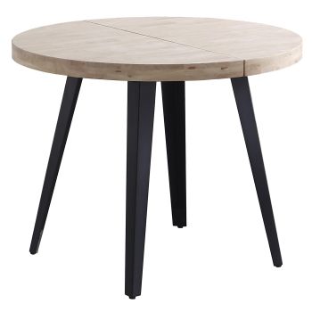 Mesa Comedor Redonda Extensible de Madera 100-140-180x100x76 cm ADEC - Roble