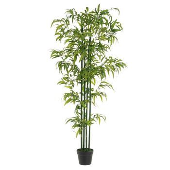 Planta Artificial De Bambú Verde En Maceta Decorativa. Altura De 147 Cm Casaselección
