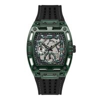 guess reloj hombre caja de policarbonato pulsera silicona de color negro resistente al agua 5 atm gw0499g7