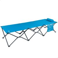 cama camping plegable aktive con cojin acolchado 178x65x36 cm azul marino