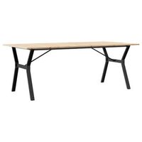 mesa de comedor marco y madera maciza pino y acero 200x100x75cm vidaxl