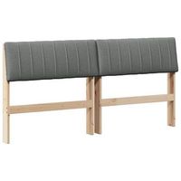 cabecero tapizado gris oscuro 150 cm madera de pino macizo